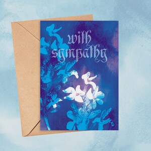 Avec sympathie Carte de vœux | | florale de lavande Note de sympathie pour les fleurs