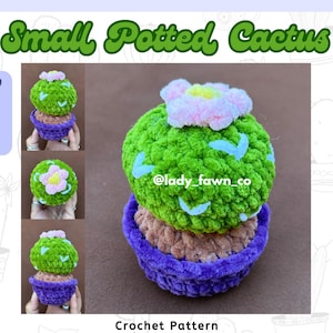 Small Potted Cactus | Crochet Pattern, Amigurumi, PDF Digital Pattern, plant crochet pattern, houseplant crochet, crochet cactus pattern
