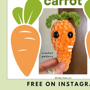 Möhre | Häkelanleitung, Amigurumi, PDF Digital Pattern, Karotte häkeln, Essen häkeln, Food häkeln, Karotte häkeln