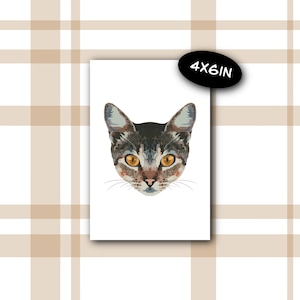 Gatinho | Impressão artística | Impressão 4x6, mini impressão artística, impressão de cartão postal