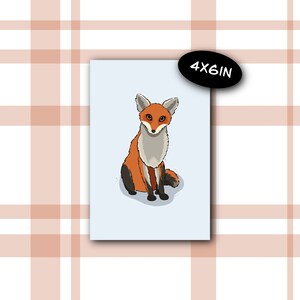 Renard | Impression artistique | Impression 4 x 6, mini impression d'art, impression carte postale