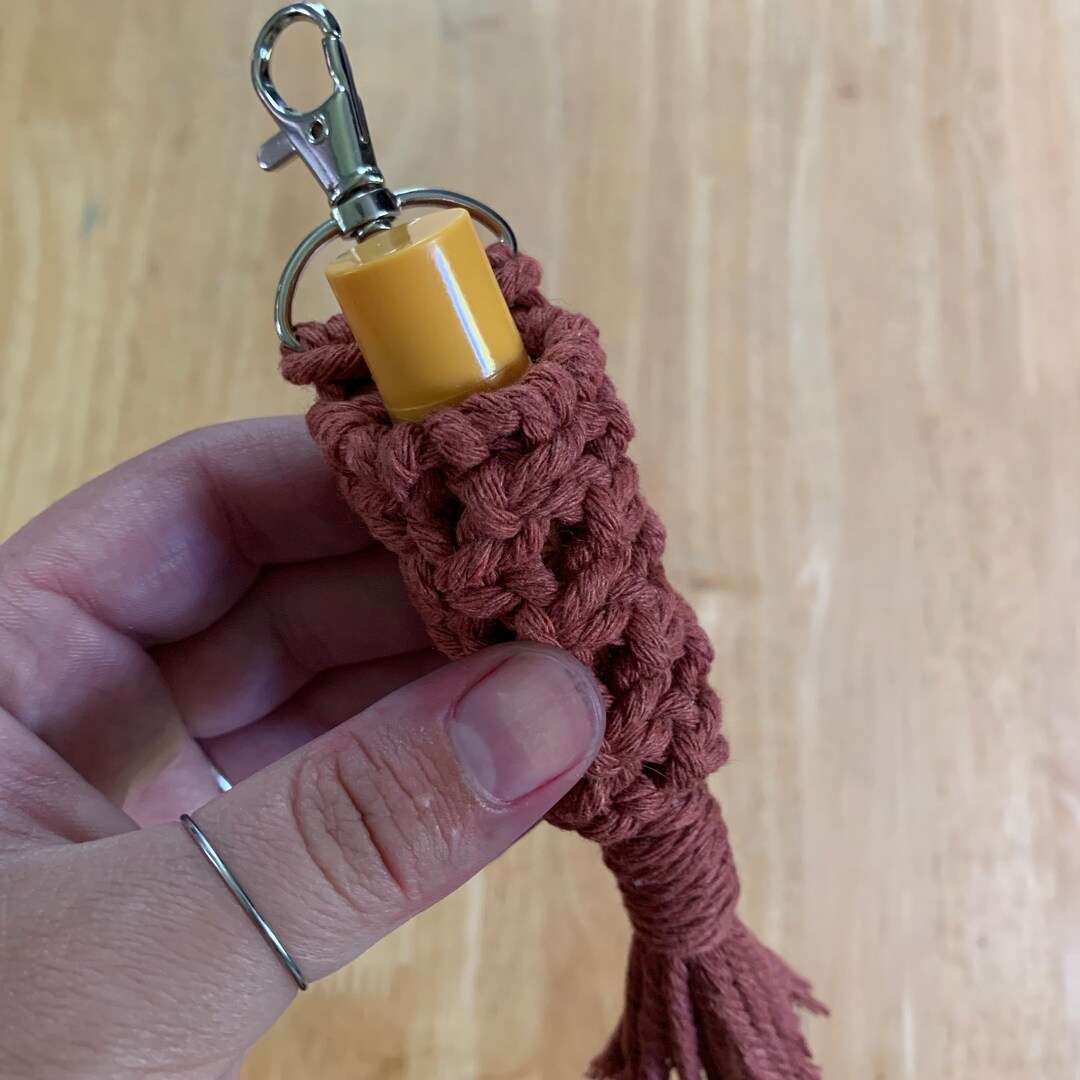Macrame Lip Balm Holder Keychain Lip Balm Holder Handmade Etsy