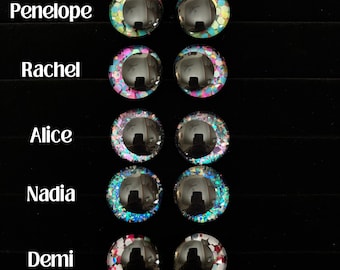 Safety Eyes | Mixed Glitters Collection | Hand painted eyes for amigurumi, sinker kawaii eyes, crochet plushies, stuffed animal eyes crafts