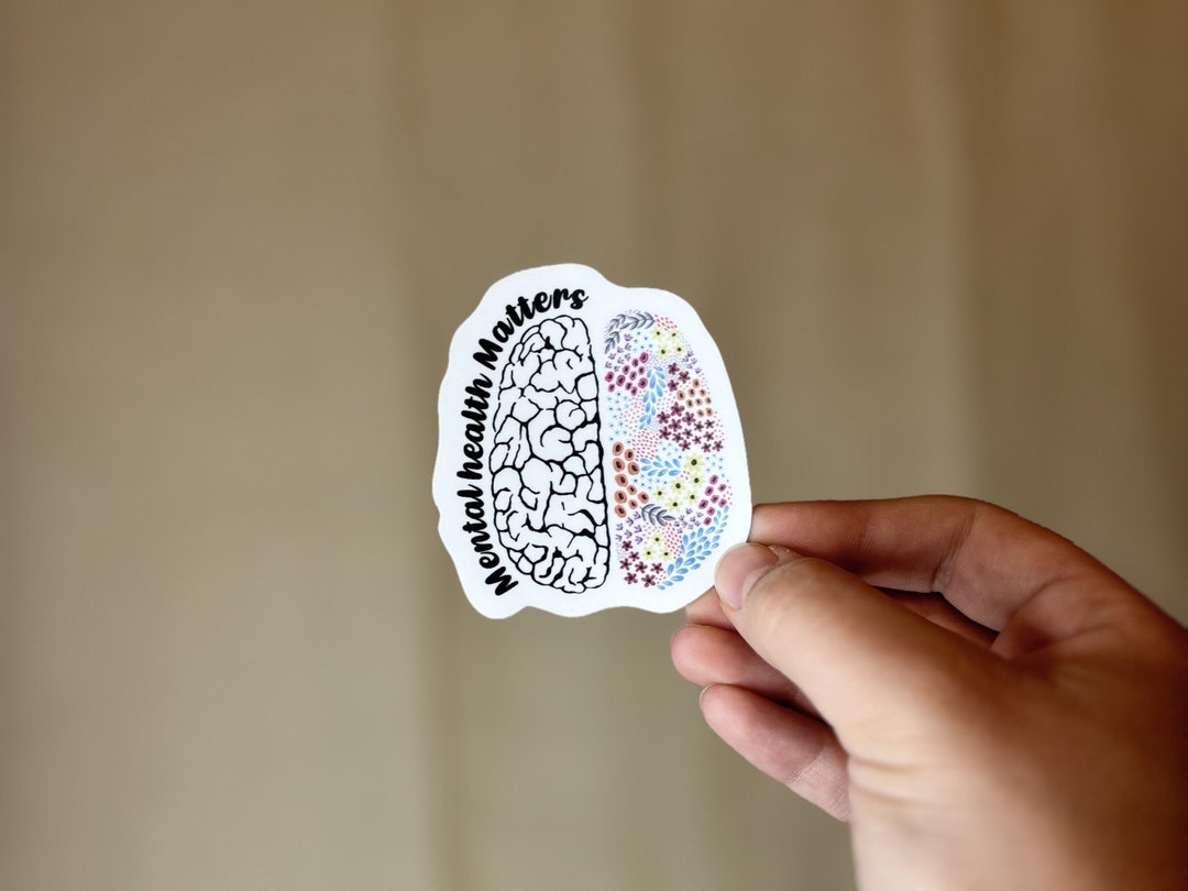 Mental Health Matters, Brain | Waterproof Sticker for Water Bottle ...