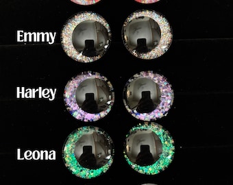 Safety Eyes | Solid Glitters Collection | Hand painted eyes for amigurumi, sinker kawaii eyes, crochet plushies, stuffed animal eyes crafts
