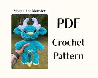 Mogely the Monster | Crochet Pattern, Amigurumi, PDF Digital Pattern, monster crochet, creature pattern, fantasy crochet, fantasy animal