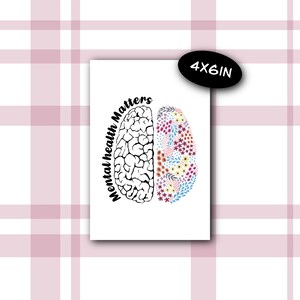 Psychische Gesundheitsfragen | Kunstdruck | 100x120 Druck, Mini Kunstdruck, Postkarten Druck