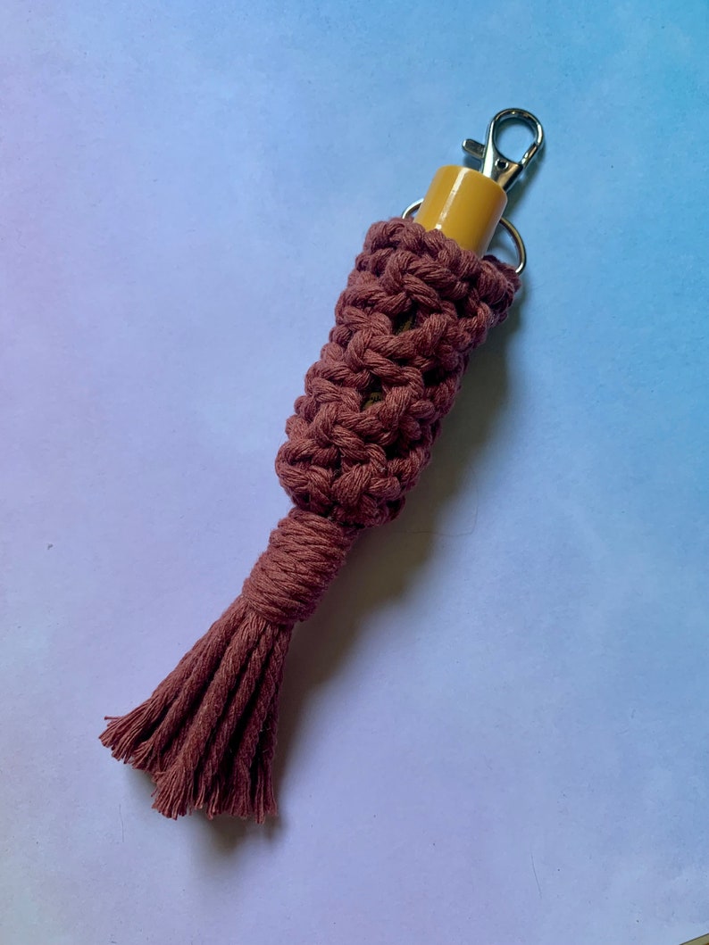 Macrame Lip Balm Holder Keychain Lip Balm Holder Handmade Etsy