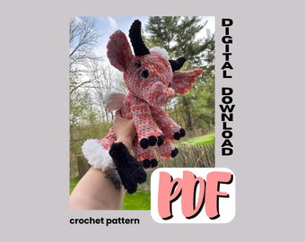 Rory the Dragon | Crochet Pattern, Amigurumi, PDF Digital Pattern, dragon crochet, creature pattern, fantasy crochet, fantasy animal