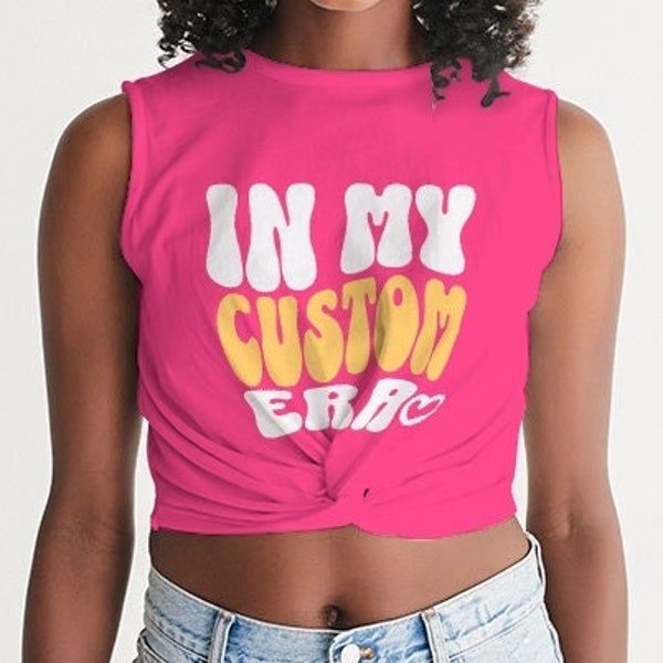 In My Custom Era, Custom Cropped Tank Top, Custom Shirt, Eras Tank Top,  In My Era t-Shirt, Pink Crop Top, Custom Shirt Colour