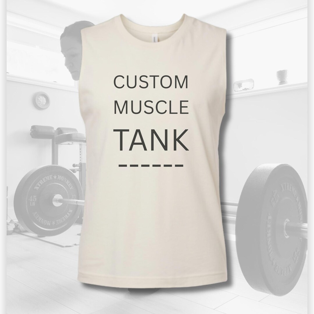Custom Muscle Tank Top, Front and Back Print, Personalized Workout Tank ...