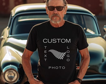 Custom Text Logo Photo Shirt, Bestman Gift, T-Shirt, Holiday Gifts, Gift for Father, Custom Grandpa Shirt, Birthday Gift, Group Event