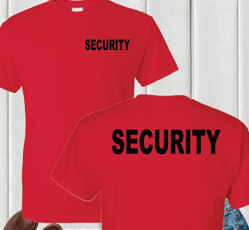 SECURITY TSHIRT Front and Back Design S5XL Etsy