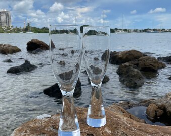 Set of 2 Unique Champagne Glasses