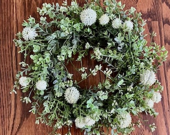 Farmhouse Candle Ring/Wreath for door hanger for barn door, Spring/ summer candle ring for lantern