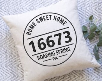 Custom Zip Code Throw Pillow | Realtor Gift, Home Sweet Home
