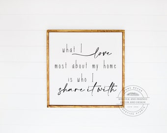 Framed Wood Sign, Home Quote, Anniversary Gift