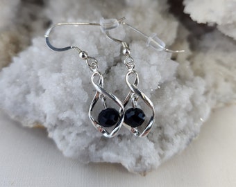 Sterling Silver with Onyx Gemstone Earrings