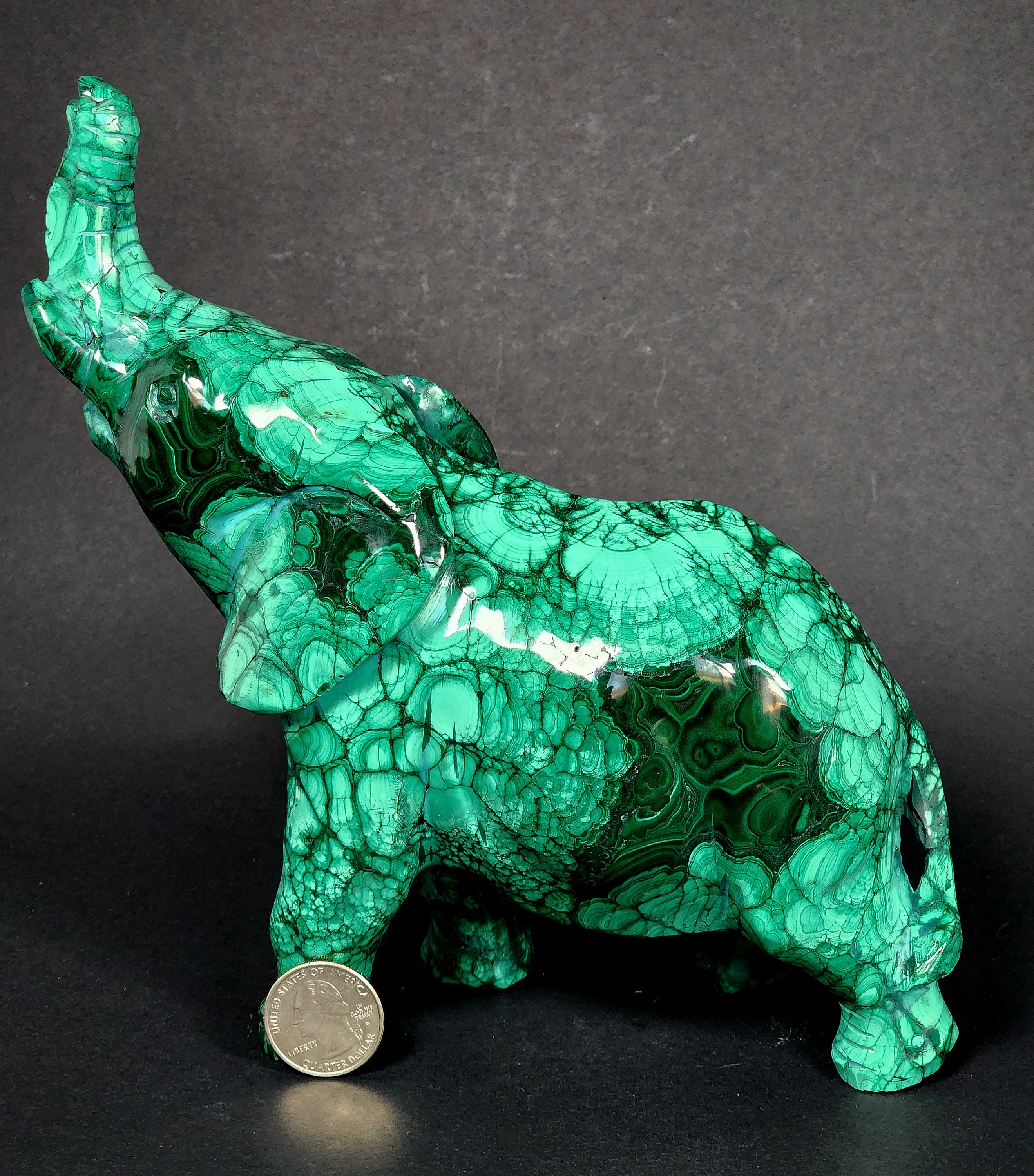 HUGE MALACHITE ELEPHANT 2