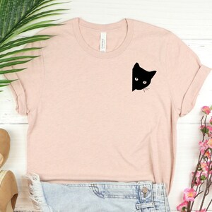 Black Cat Shirt, Cat On The Pocket Shirt, Cat Lover Shirt, Gift Cat T Shirt