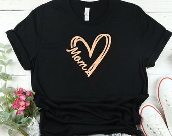 Mom Heart Shirt, Cute Mom Shirt, Gift For Mom T Shirt, Mom Heart T Shirt