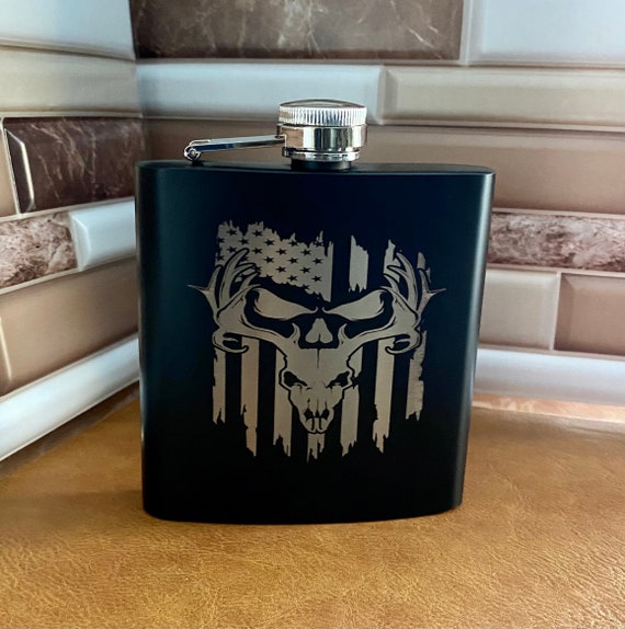 8oz BLACK Bird Skeleton Flask 8oz BLACK Bird Skeleton Flask