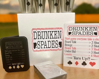 Drunken Spades Game Box, Playing Card Tin, Games With Friends, Party Games