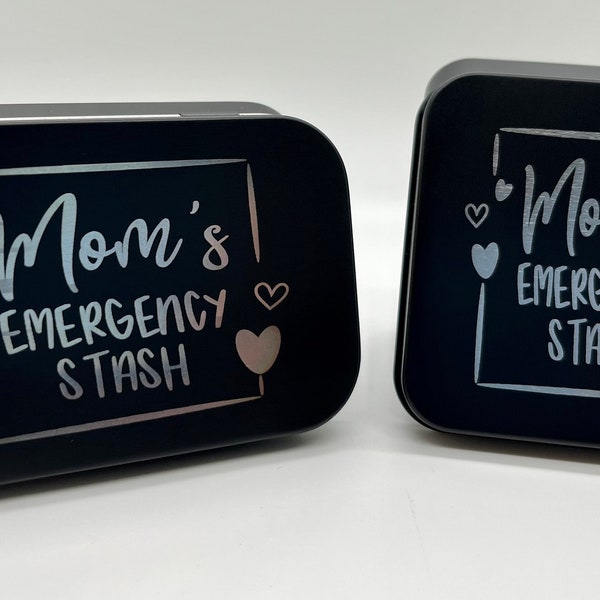 Engraved Mom’s Emergency Stash Tin