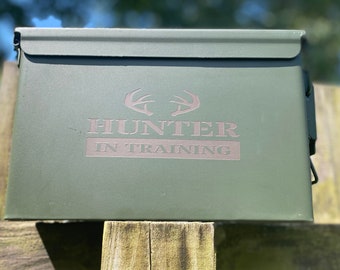 Ammo Box, Ammo Box, Hunter in Training, Gift for Him, Gift for Young Hunter, Personalized Gift for Him, .30 Cal Ammo Can