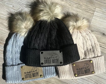 It’s Alright To Be Little Bitty Children’s Pom Pom Beanie, Kid’s Winter Cable Knit Hat