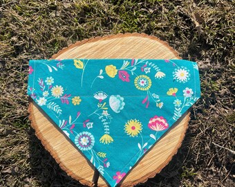 Wild Flowers Dog Bandana - Over the Collar