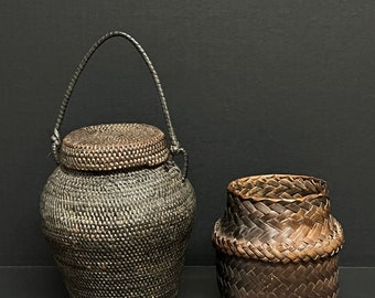 バスケット イフガオ族 フィリピン 編み込み籐バスケット - Etsy 日本