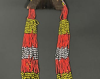 Authentische handgemachte philippinische klassische Mindanao T’boli Tribe Perlen Kamm Kopf Kleid Lake Sebu South Cotabato