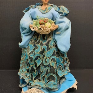 Authentic Philippine Doll with Classic Ethnic Textile/Fabric Clothing Filipiniana Dress.