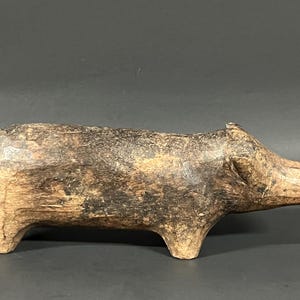 Philippine Ifugao Tribal Art Carved Wooden Pig Binabbuy Sculpture Cordillera Philippines late 19th Century