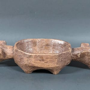 Philippine Ifugao Tribal Art Carved Pig Binaboy Wooden Bowl Cordillera Philippines late 19th Century