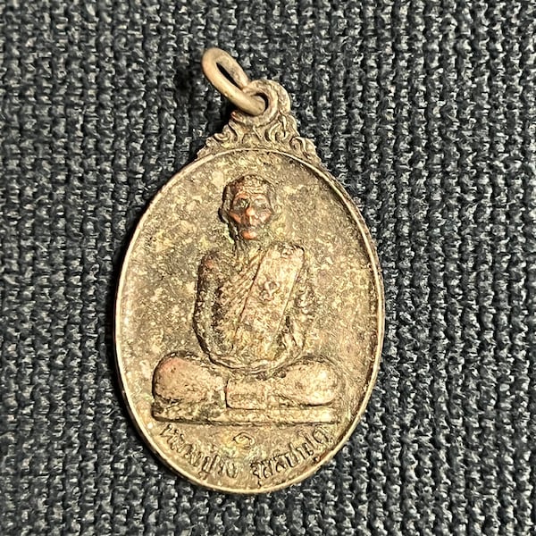 Vintage Thai Buddha Amulet Talisman, Buddhism Thai Necklace Pendant