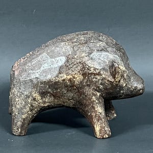 Philippine Ifugao Tribal Art Carved Wooden Pig Binaboy Sculpture Cordillera Philippines late 19th Century