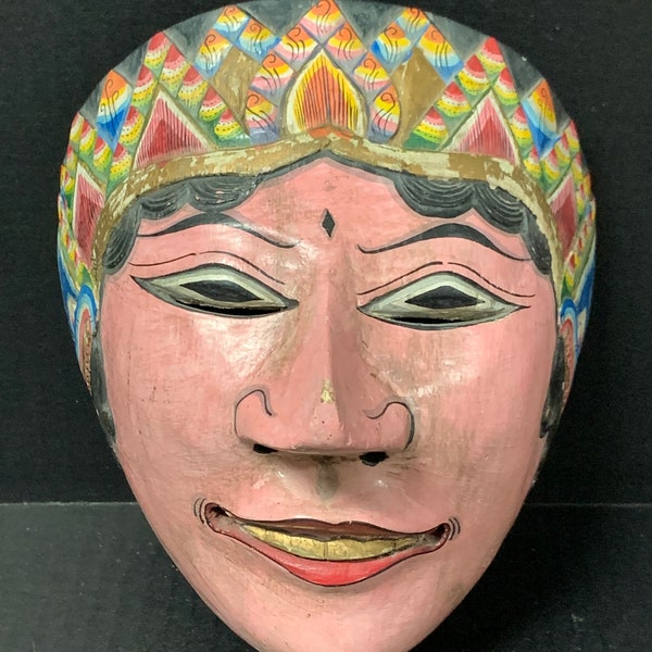 Vintage Indonesian Wooden Topeng Mask