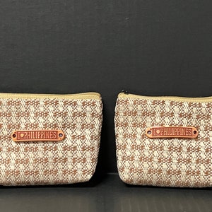 Authentische philippinische handgewebte, weiche Gewebe-Frauen-lässige Brieftasche mit Reißverschluss oder Geldbörse 2-tlg.