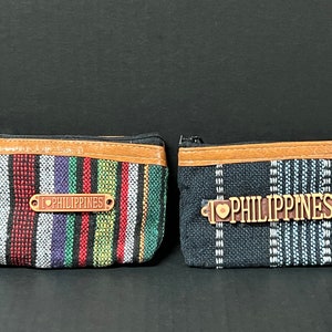 Authentische philippinische handgewebte, weiche Gewebe-Frauen-lässige Brieftasche mit Reißverschluss oder Geldbörse 2-tlg.