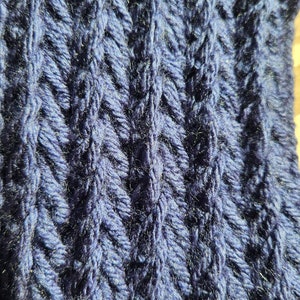 Serre-tête / cache-oreilles en tricot torsadé avec moufles assorties S BLEU ROYAL image 6