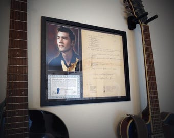 Gene Summers Rockabilly Autogramm signiertes Dokument mit COA gerahmt