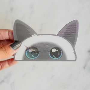 Siamese Cat Peeker Vinyl Sticker 3D Motion/Animated | Ragdoll Cat Cattitude | Cats Stickers | Peeker Stickers | Waterproof