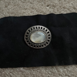Sterling silver mother of Pearl brooch pin