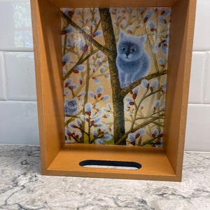 Decorative wooden boxes, handcrafted kitty cat design