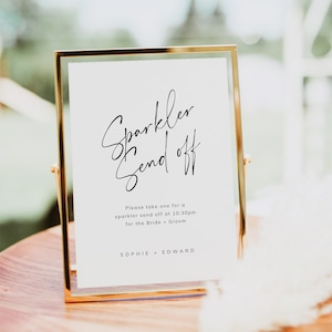 Sparkler Send Off Template | Modern Minimalist Wedding Let Sparks Fly Printable | Let Love Sparkle Sign | Editable Instant Download | SOPHIE