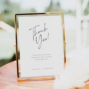 Printable Wedding Favors Sign, Please Take One | Wedding Favors Sign Template | Thank You Favors Sign Modern Minimalist | Editable | SOPHIE