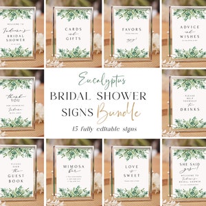 Bridal Shower Signs Bundle | Bridal Shower Signs | Editable Couples Shower Signs | Bridal Shower Template Bundle | Baby Shower Signs Pack