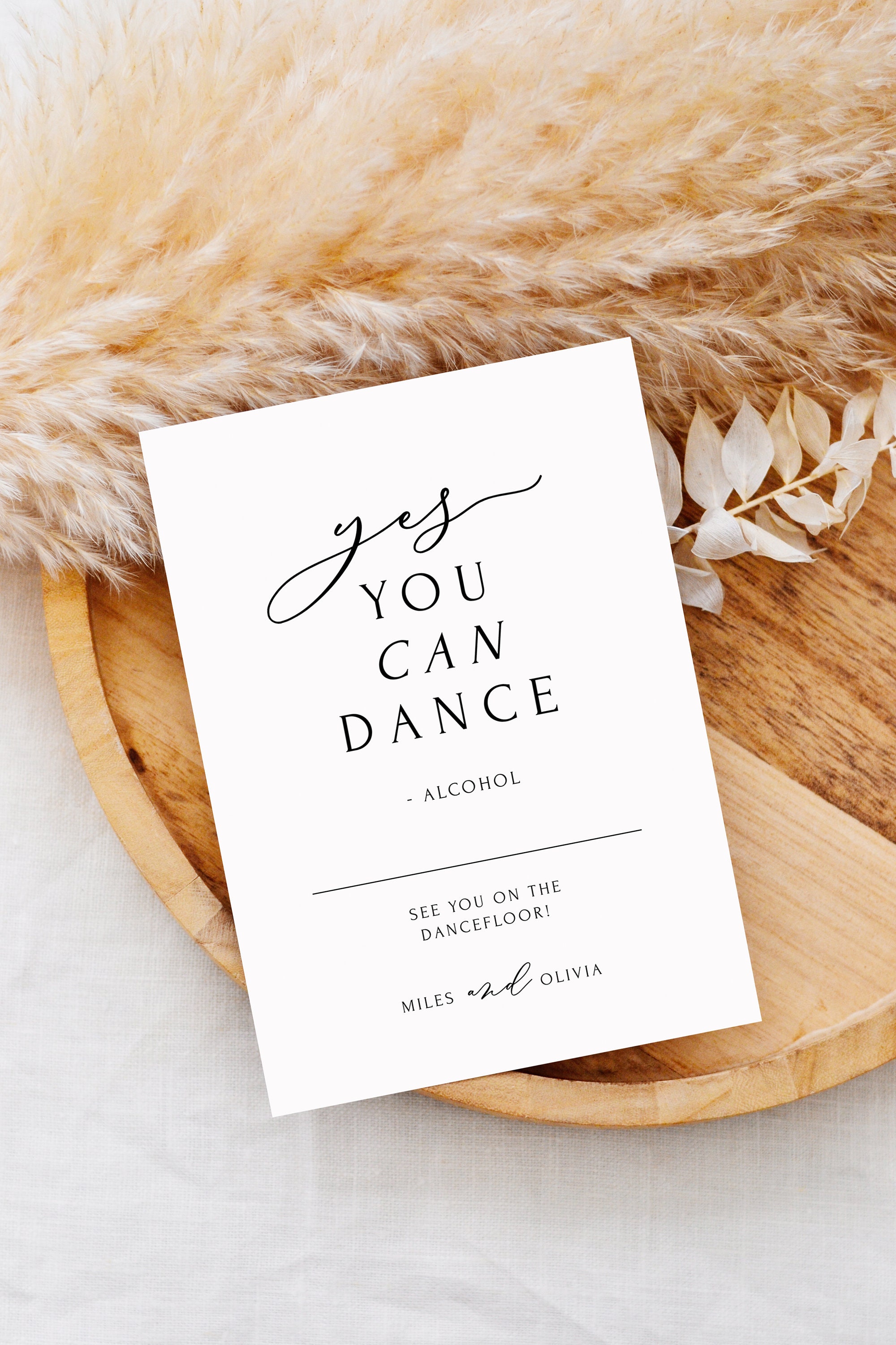 Dance Floor Sign Template for Wedding | Yes You Can Dance Alcohol Sign ...